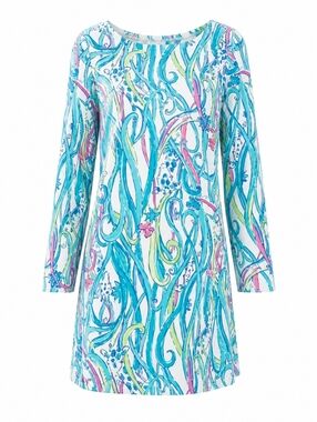 Lilly Pulitzer Collette Tunic Dress Size Small Blue Swirls EUC